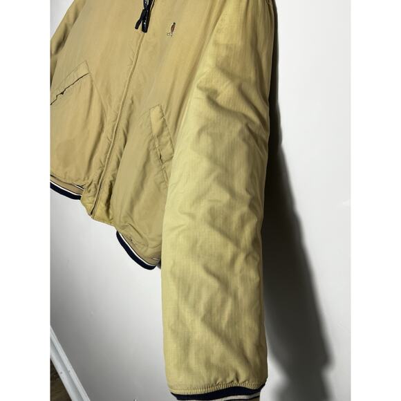 VTG 90s Tommy Hilfiger Reversible Bomber Jacket Tan Green L/XL Puffer Coat Y2K - Picture 6 of 16